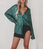 Sequin Long-Sleeve Party Top – Women's Street-Style Lapel Shirt
