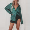 Sequin Long-Sleeve Party Top – Women's Street-Style Lapel Shirt