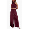 Sleeveless Crop Top & Wide-Leg Pants Set