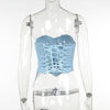 Y2K Back-Tie Denim Corset Top
