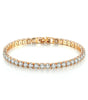 round single row full diamond gold tennis bracelet,