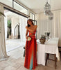 Graceful And Fashionable Satin Gradient Backless Lace Up Sexy Dress