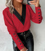 Fashion V-Neck Long Sleeve Blouse