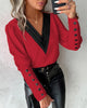 Fashion V-Neck Long Sleeve Blouse