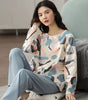 Pajamas Set Women Cute Cartoon Print Sleepwear 2 Piece Lounge Sets