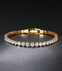 round single row full diamond gold tennis bracelet,