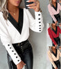 Fashion V-Neck Long Sleeve Blouse