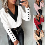 Fashion V-Neck Long Sleeve Blouse