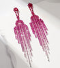 Full Rhinestone Tassel High-grade Luxury Style Earrings
