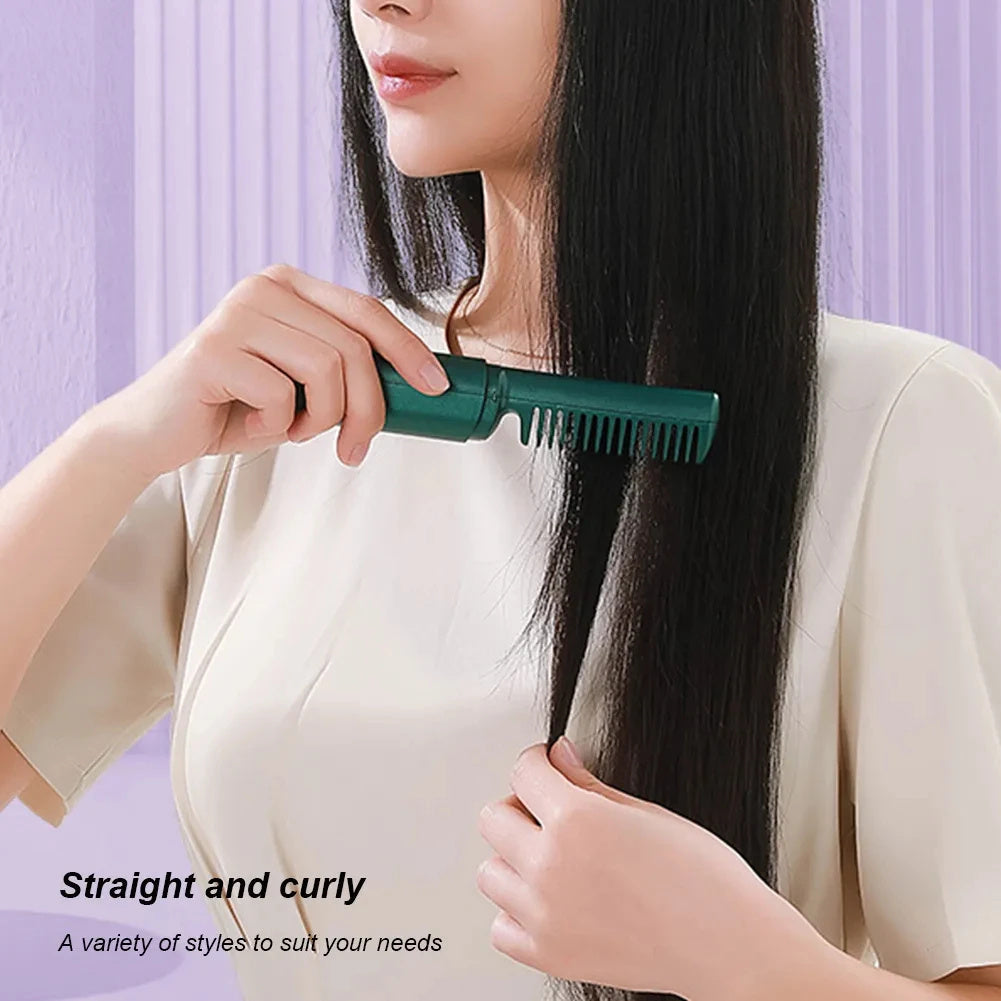 professional wireless hair straightener curler comb