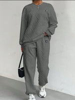 Women's Jacquard Sweater & Trousers Set