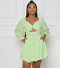 Women's Fresh Backless Chest Wrapped Long Sleeved Dress