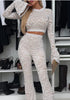 Long Sleeve Lace Slim Fit Two-piece Suit Women