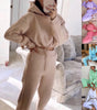 Two-Piece Tracksuit with Hoodie - Women's Casual Fitness Sportswear