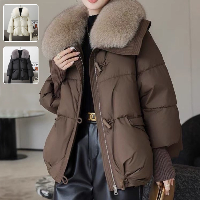 Women's Short Fur Collar Padded Winter Jacket