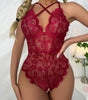 Rote Dessous Spitzen Pyjama Dessous Einteilige Dessous Netz Dessous