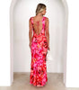 V-neck Design Printing Stretch Dress