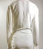 White Long-sleeved V-neck Shirt Sexy INS Fashion Linen Short Dress For Women