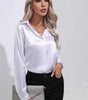 One-Button Satin Long Sleeve Shirt