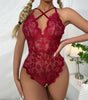 Rote Dessous Spitzen Pyjama Dessous Einteilige Dessous Netz Dessous