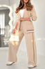 Women’s 2-Piece Suit Set – Blazer & High Waist Wide Leg Pants Office Outfit