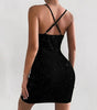 Women's V-neck Slim Cross Shoulder Strap Dress