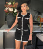 Women's Fashion Simple Buttons Sleeveless Vest Dress