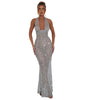 Women's Fashionable Sequins Halter Fishtail Dress