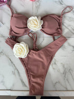 Tube Top 3D Flower Bra Briefs