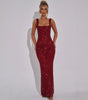 Sexy Double-shoulder Strap Sequins Net Drill Suspenders Dress