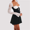 Sexy Y2K Corset Lace Dress - Long Sleeve, Backless Lace-Up