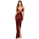 Summer Women's Clothing Split Backless Hollow Dress
