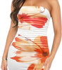 Tube Top Printed Pleated Pullover Hip Wrap Short Dress