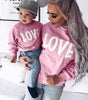 Long sleeve round neck letter LOVE parent-child sweater