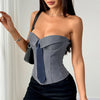 Y2K Faux-Tied Bandeau Vest for Women