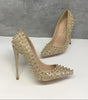 Women's Shoes Golden Ladies Rivet High Heels 12CM