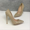 Women's Shoes Golden Ladies Rivet High Heels 12CM