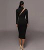 Round Neck Long Sleeve Stitching Dress Women