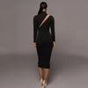 Round Neck Long Sleeve Stitching Dress Women