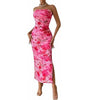 Women's Clothing Slit Hemline At Hem Sleeveless Printed Dress