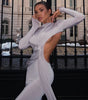 Women's Sexy Hot Girl Back Hollow-out Slim-fit Long Sleeve Dress