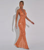 Women's Fashionable Sequins Halter Fishtail Dress