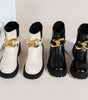 Fashion Chain Decoration Flat Bottom Casual Boots