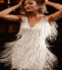 Tassel  Elegant Deep V Camisole Gown Dress For Women