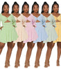 Women's Fresh Backless Chest Wrapped Long Sleeved Dress