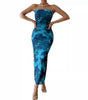 Women's Clothing Slit Hemline At Hem Sleeveless Printed Dress