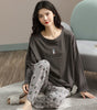 Pajamas Set Women Cute Cartoon Print Sleepwear 2 Piece Lounge Sets