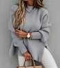 Solid color drawstring side slit knit sweater