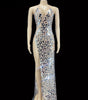 Shining Mirrors Sexy Sleeveless Backless Party Dress With Neck High Slit