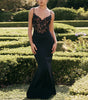 Lace High Waist Long Dress Deep V Strap Fishtail Gown